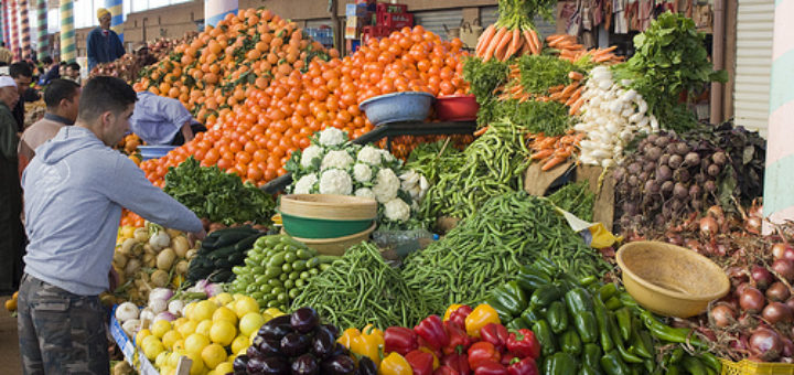souk, légumes, fruit, Maroc
