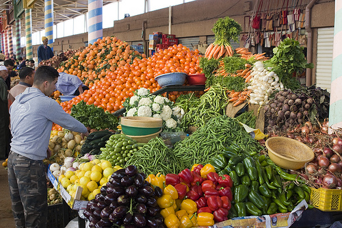 souk, légumes, fruit, Maroc