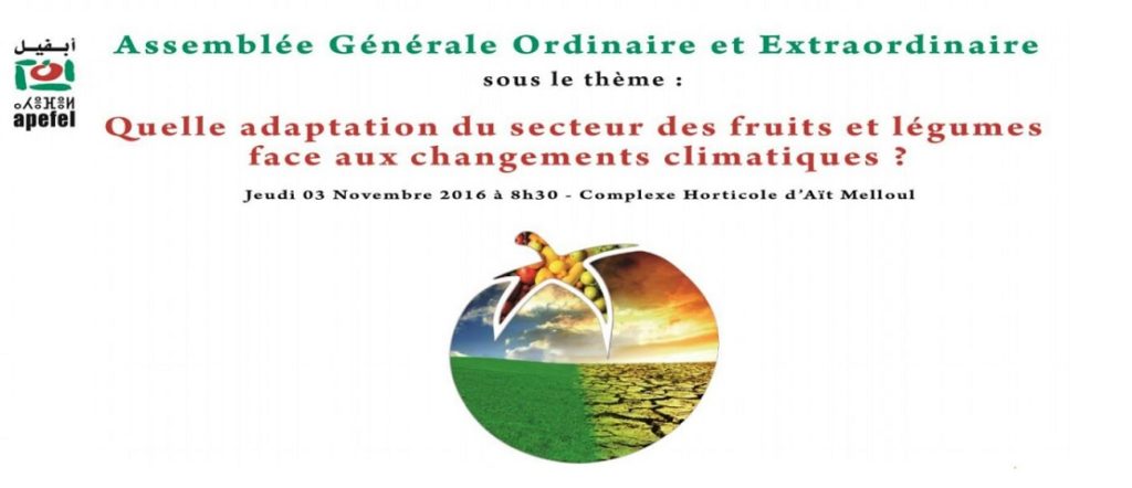 APEFEL, COP22, Assemblée, CHA, fruits et légumes, Changements climatiques